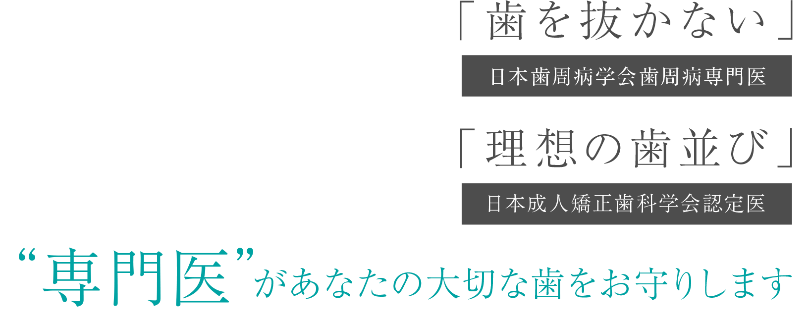 専門医があなたの大切な歯をお守りします