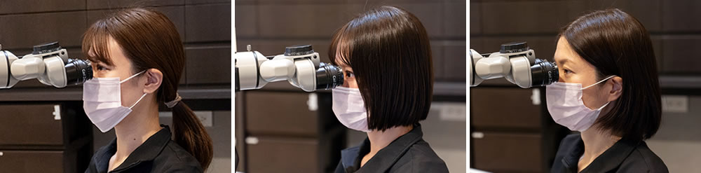 衛生士マイクロスコープ使用